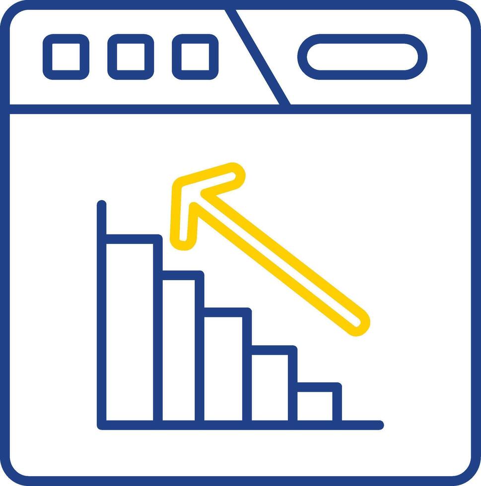 Bar Diagramm Linie zwei Farbe Symbol vektor