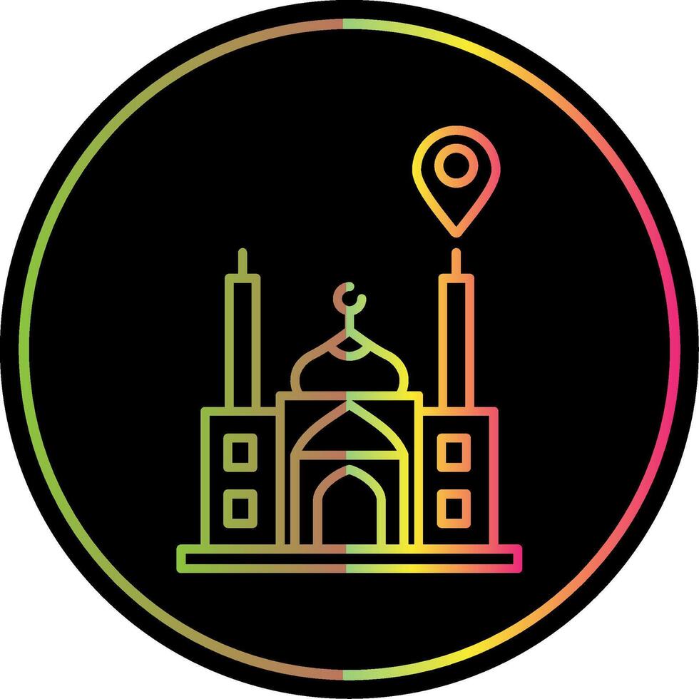 moské plats linje lutning på grund av Färg ikon vektor