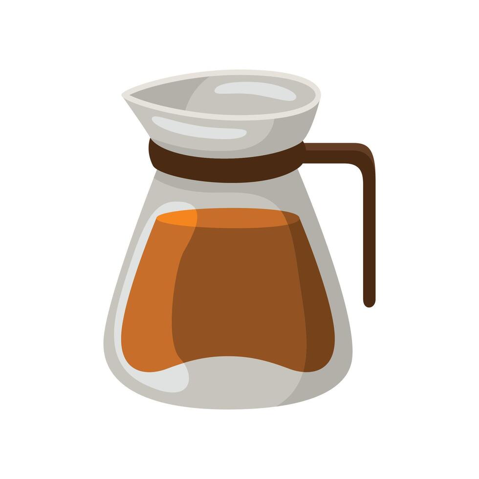 kaffe glas vattenkokare ikon illustration. vektor design