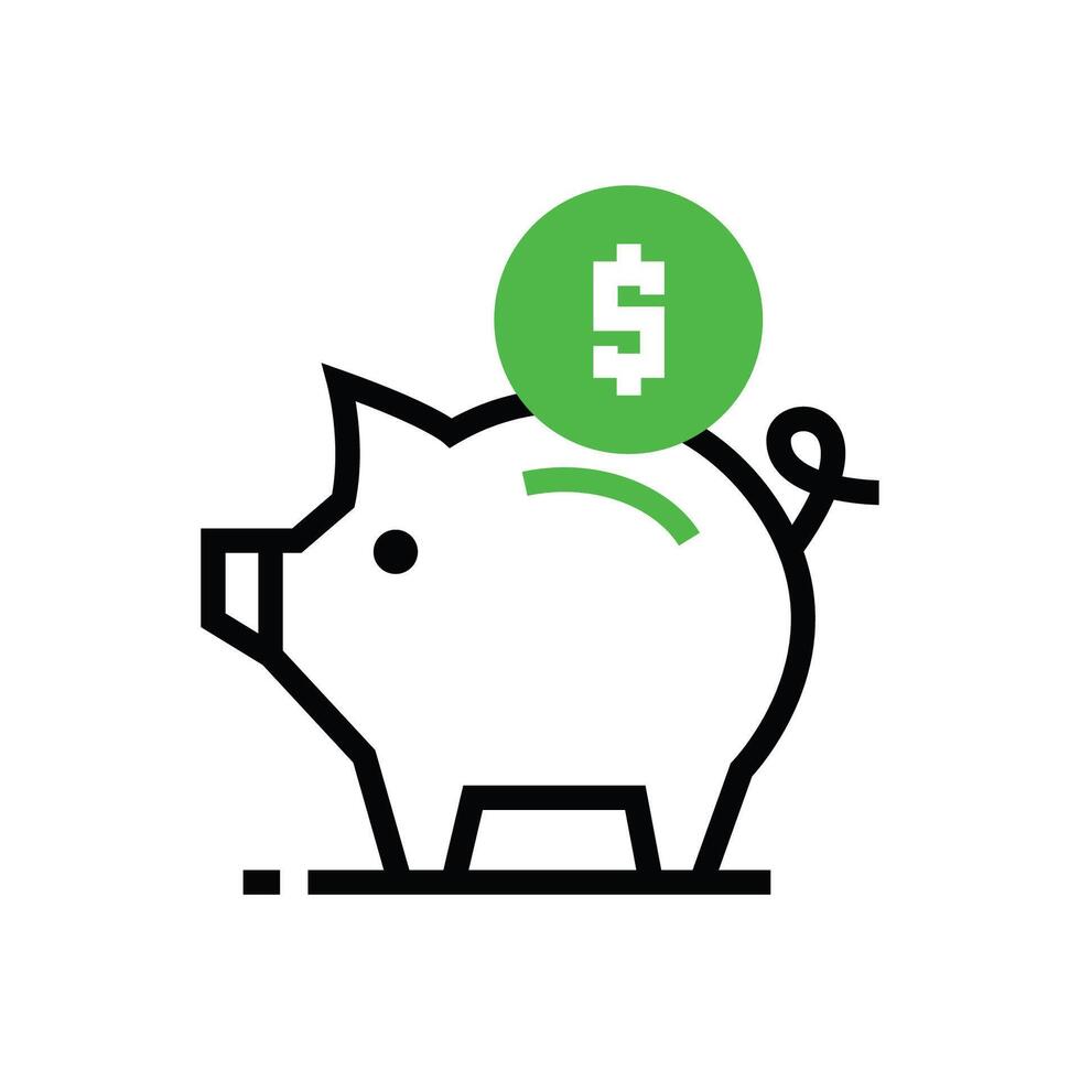 Schweinchen Bank Symbol Illustration Design. Vektor Design