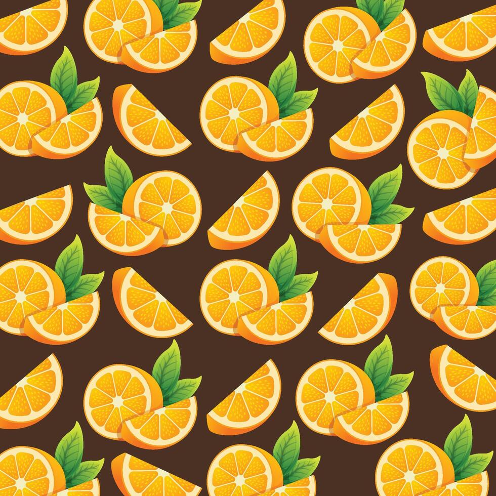 orange frukt mönster bakgrund design vektor