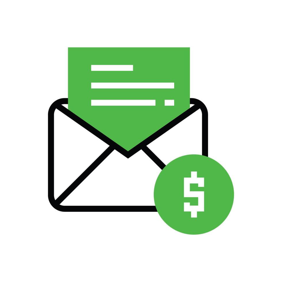 e-post betalning ikon illustration design. vektor design
