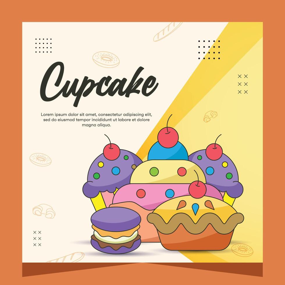 Cupcake Platz flayer Vorlage oder Sozial Medien Post vektor