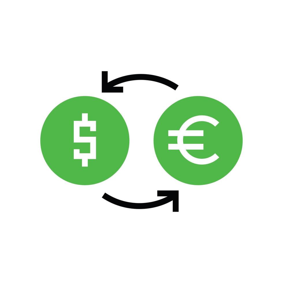 Austausch Dollar zu Euro Symbol Illustration Design. Vektor Design