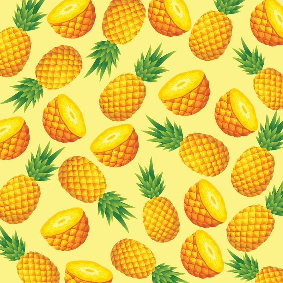 ananas frukt mönster bakgrund design vektor