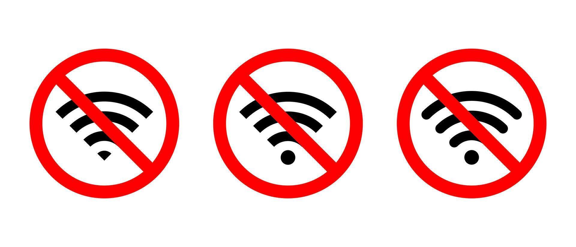 W-lan Signal mit verboten Zeichen Symbol Vektor. kabellos Netzwerk Verbot Symbol vektor