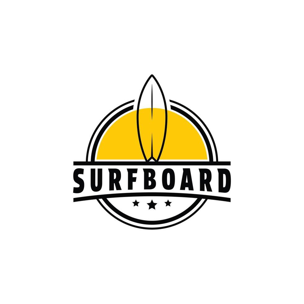 Surfbrett Logo Design Konzept Jahrgang retro vektor