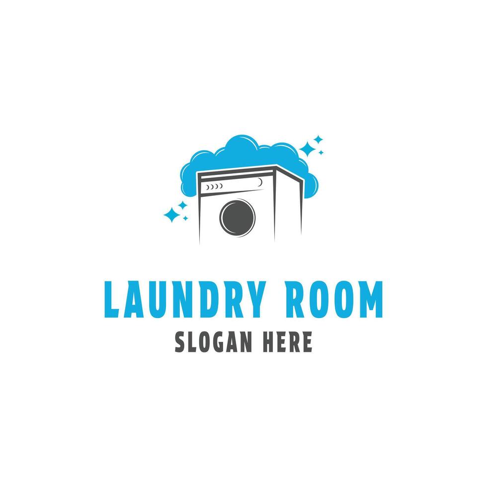 Wäsche Zimmer Logo Design Konzept Idee vektor