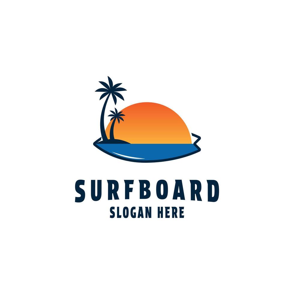 Surfbrett Logo Design Konzept Idee vektor