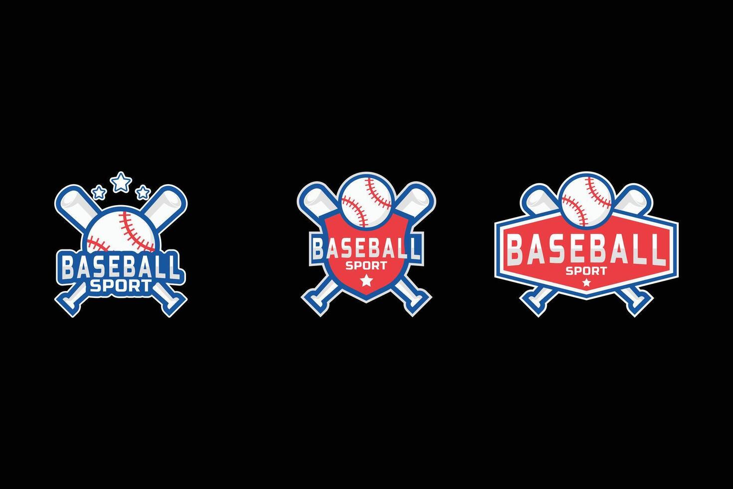 Baseball Logo Design Vektor Vorlage, Baseball Logo Design Abzeichen einstellen Sammlung