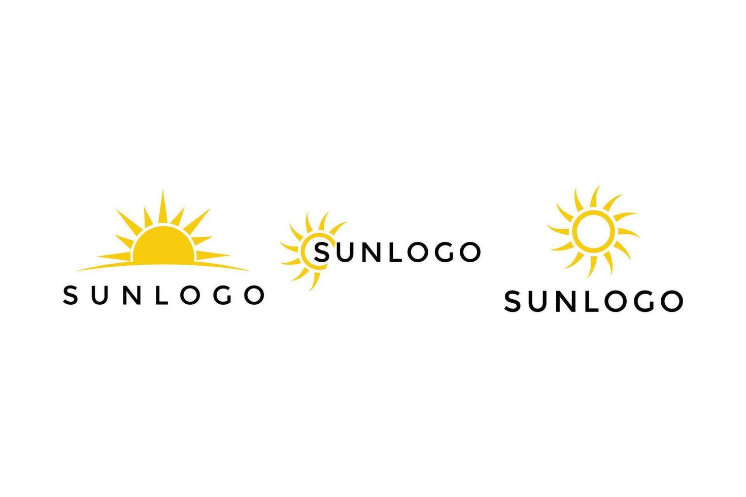 Sonne Logo Design Konzept Idee, Sonne Logo Design einstellen Sammlung vektor