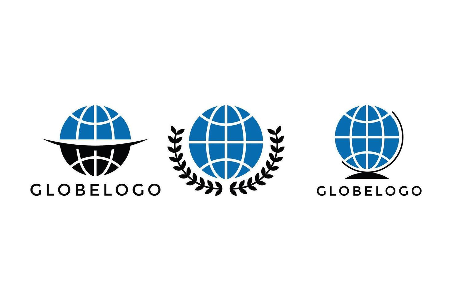 Globus Logo Design Konzept kreativ Idee, Globus Logo Design einstellen Sammlung vektor