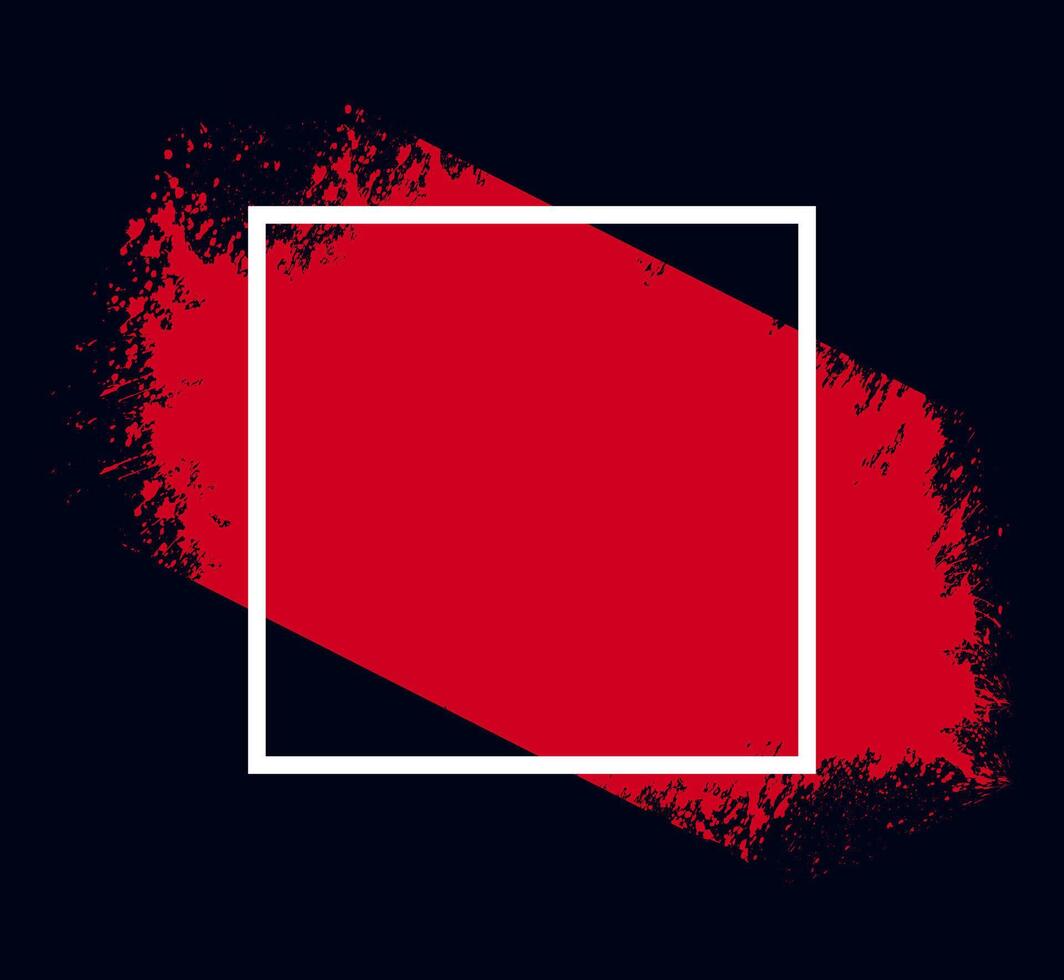 en röd borsta stroke med vit fyrkant på en svart bakgrund, en röd måla stänka ner borsta, försäljning mall, grunge borsta vektor