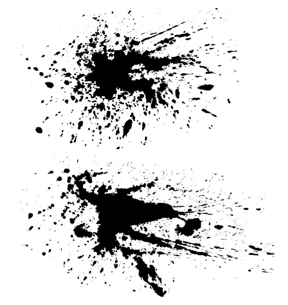 uppsättning av svart bläck stänk vektor illustration, svart och vit grunge stänka ner bakgrund, en uppsättning av svart bläck cirklar borsta stroke bunt på en vit bakgrund, svart och vit ikoner uppsättning,