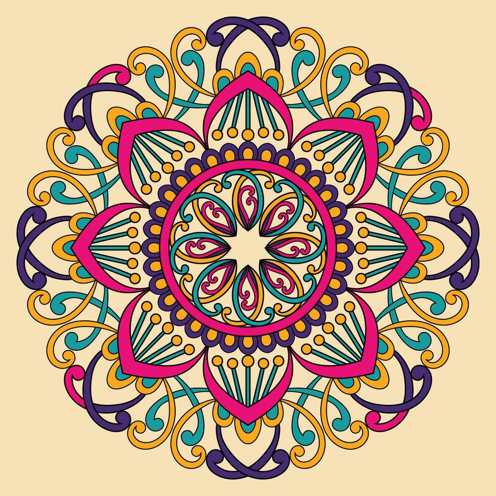blomma mandala design, vektor illustration