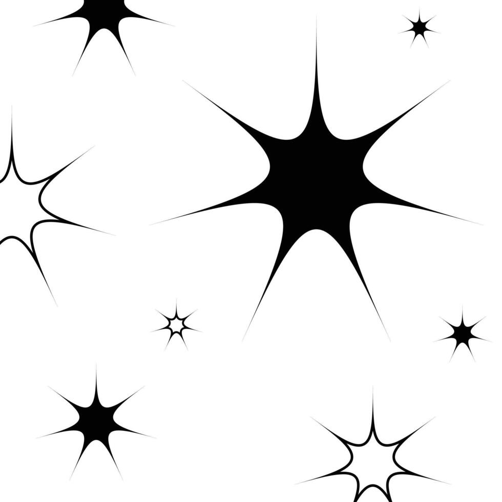 Star Symbole. funkeln Sterne. funkelt, leuchtenden platzen. vektor