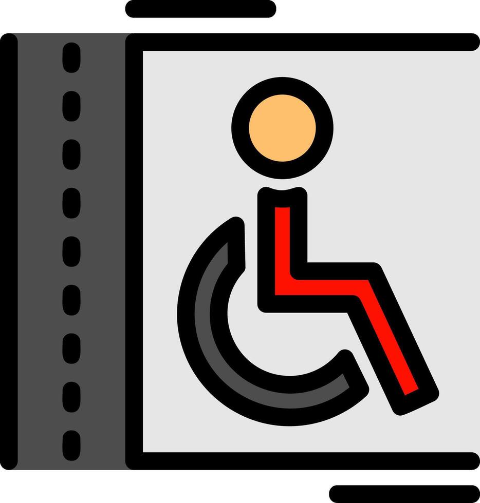 Behinderung Parkplatz Linie gefüllt Symbol vektor