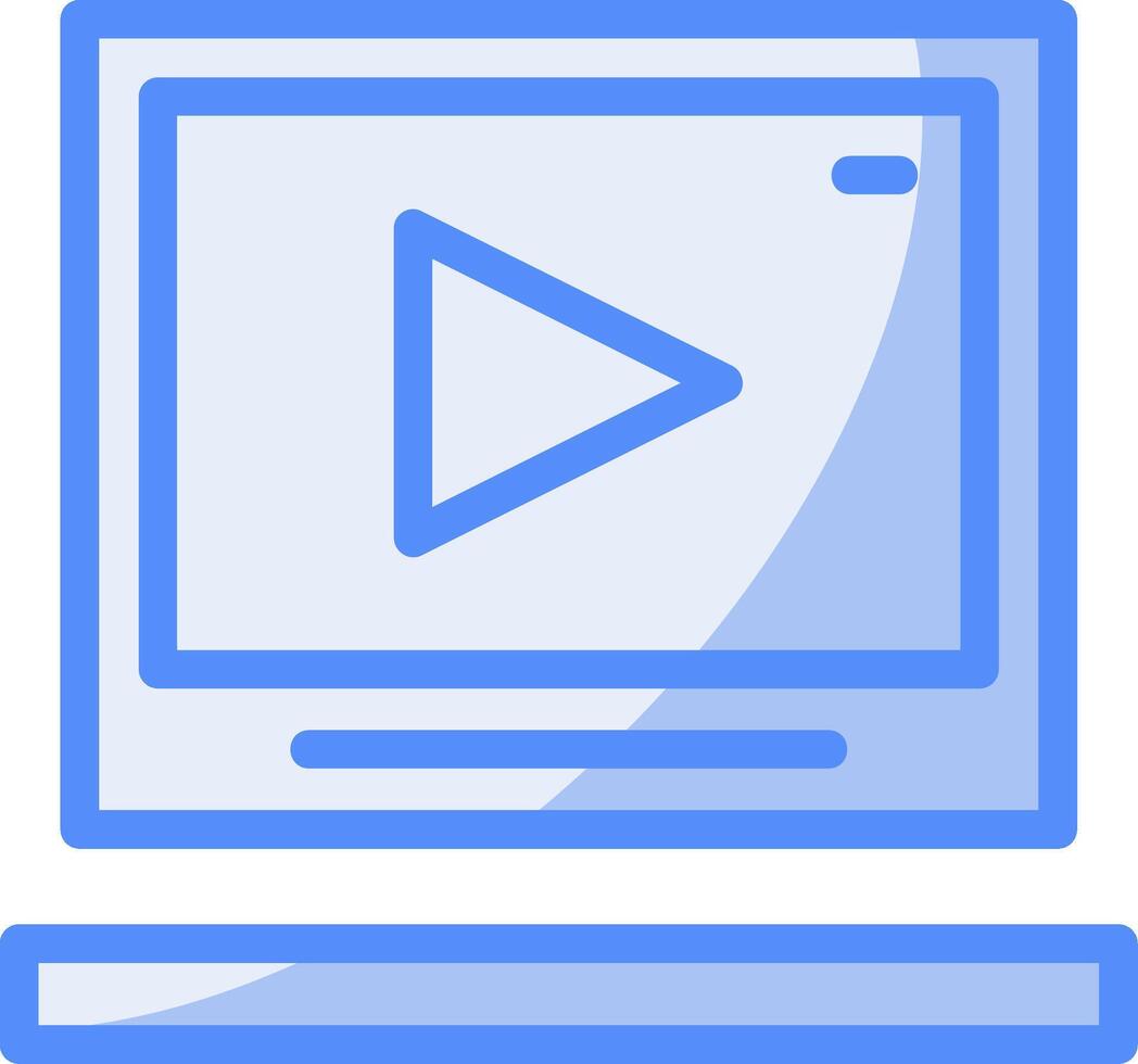 video linje fylld blå ikon vektor