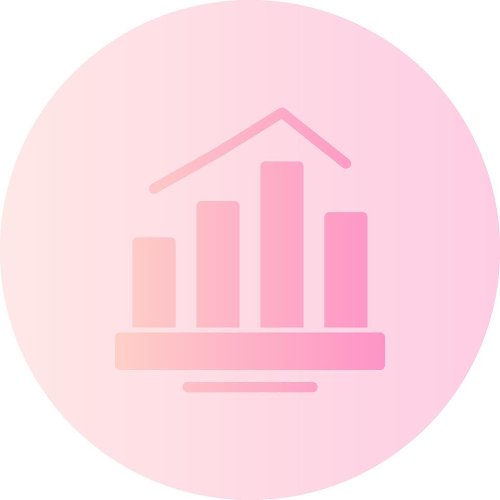 bar Diagram lutning cirkel ikon vektor