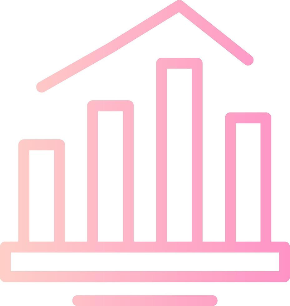 Bar Diagramm linear Gradient Symbol vektor