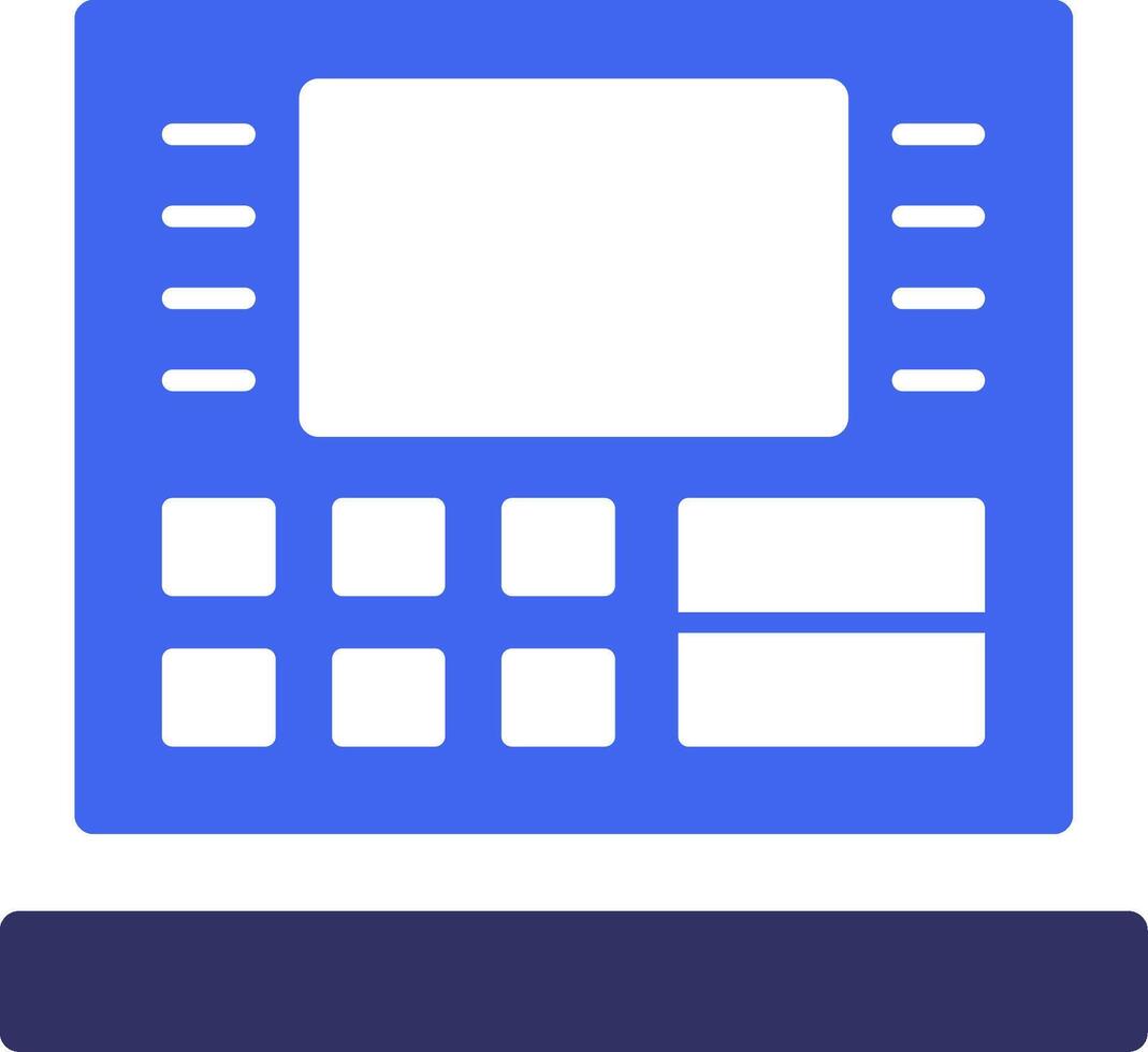 Bankomat fast två Färg ikon vektor