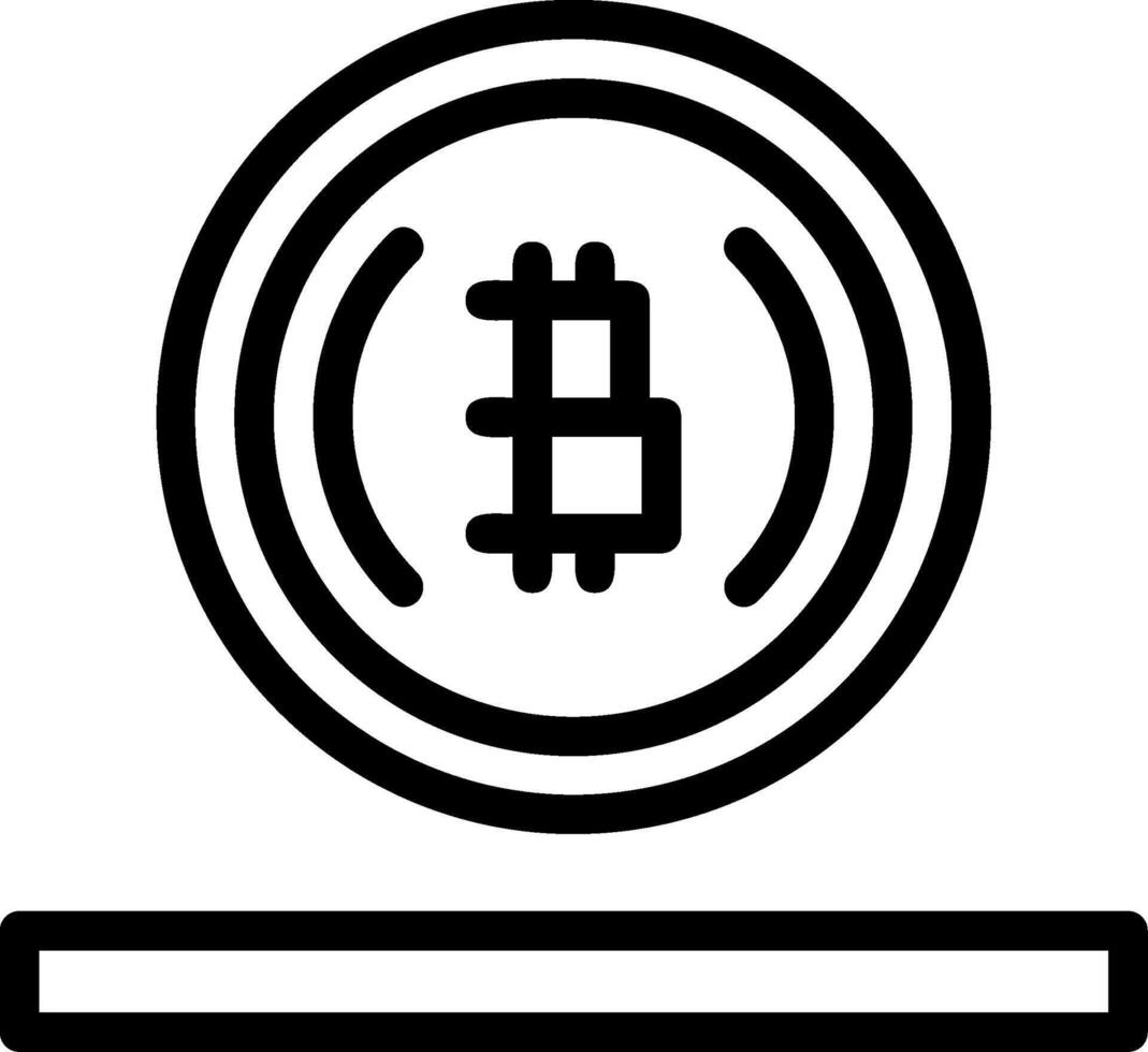 Bitcoin linje ikon vektor