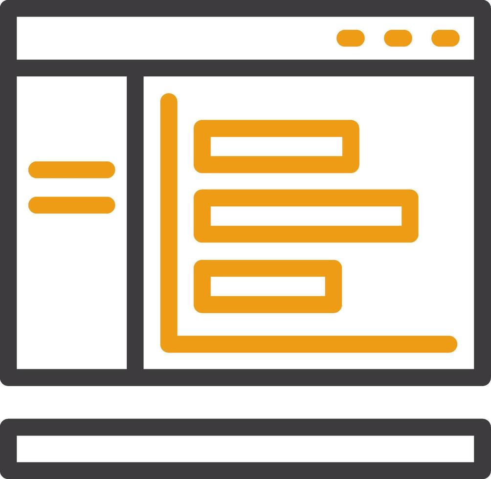 Balkendiagrammlinie zweifarbiges Symbol vektor