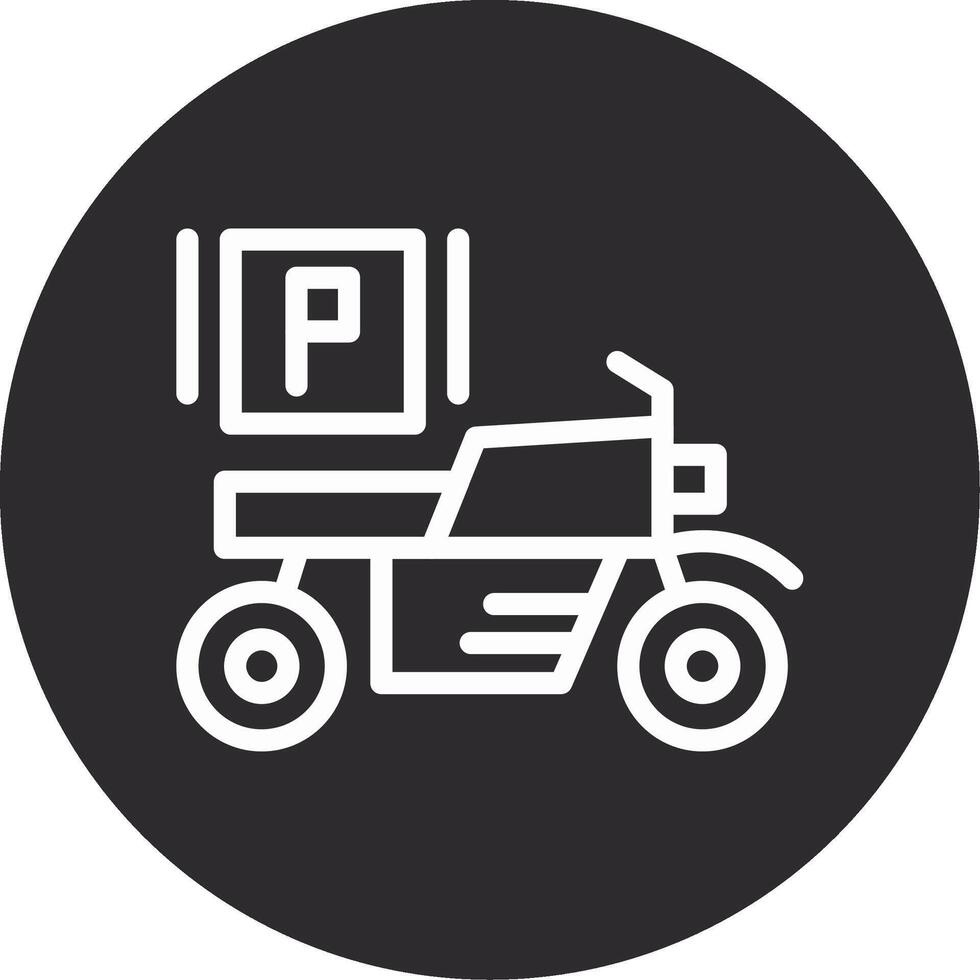 Motorrad Parkplatz invertiert Symbol vektor
