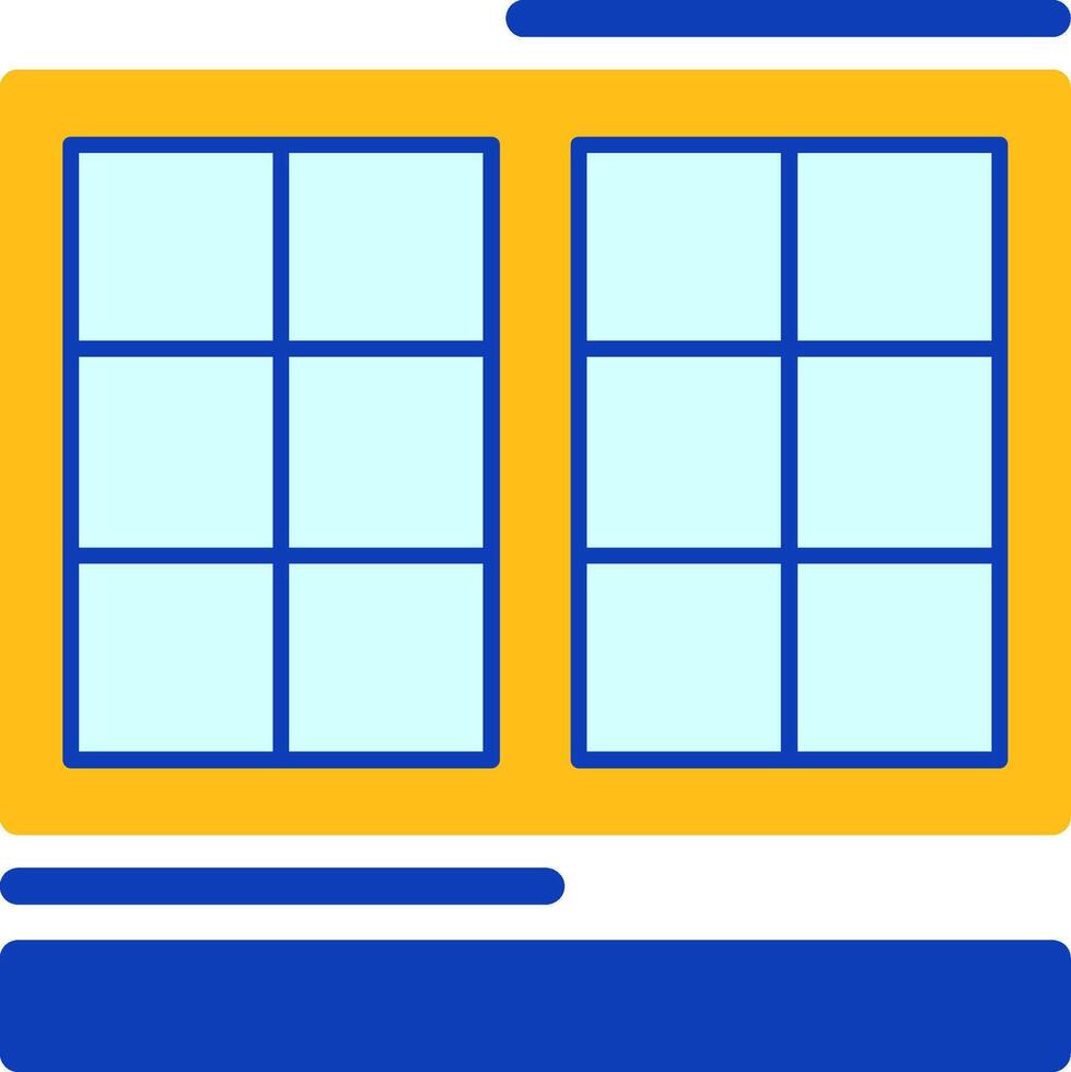 Fenster eben zwei Farbe Symbol vektor