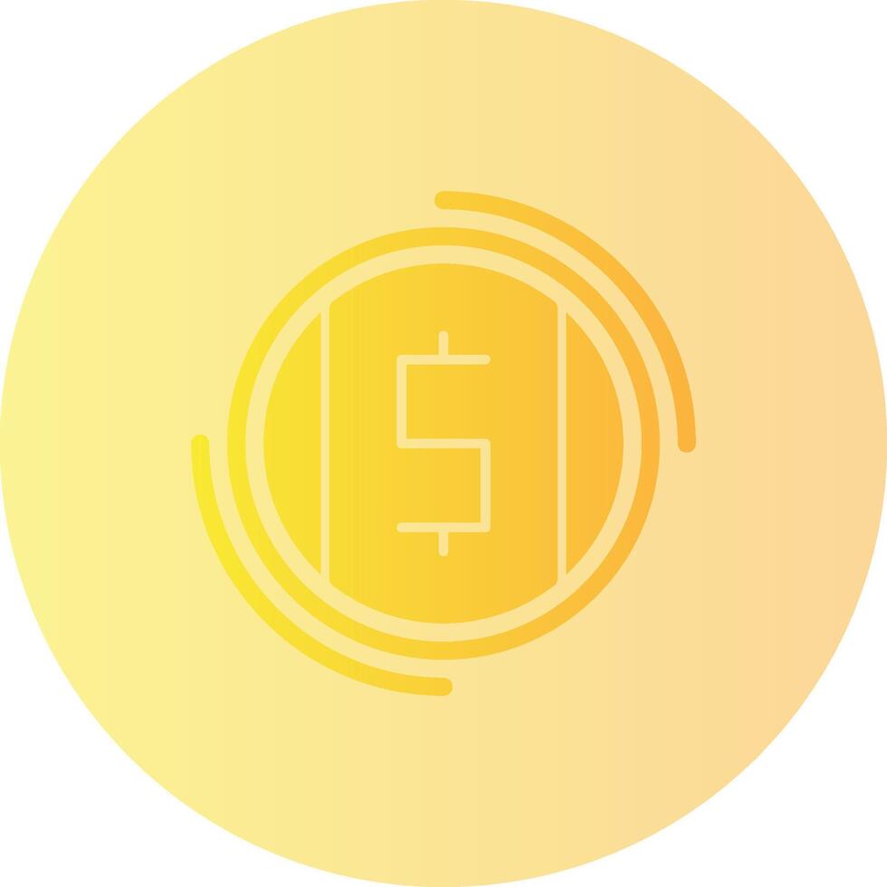 mynt lutning cirkel ikon vektor