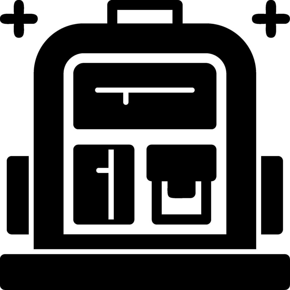 Schule Rucksack Glyphe Symbol vektor