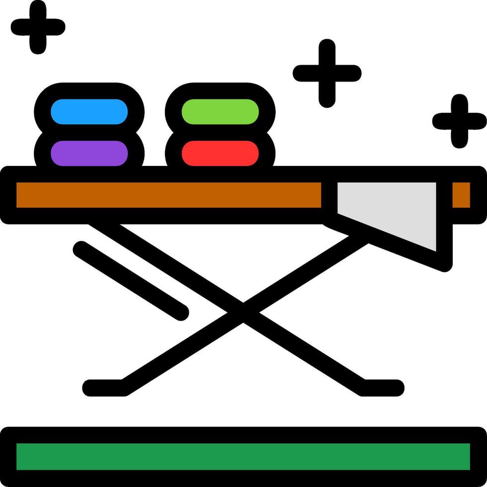 Bügeln Tafel Linie gefüllt Symbol vektor