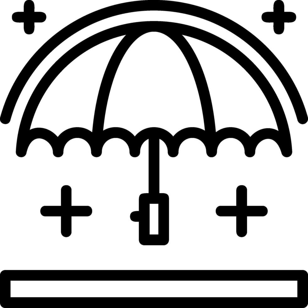 Regenschirm Liniensymbol vektor