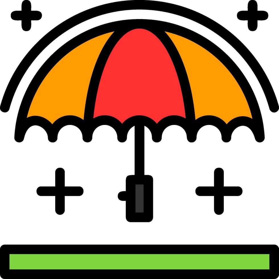 Regenschirm Linie gefüllt Symbol vektor