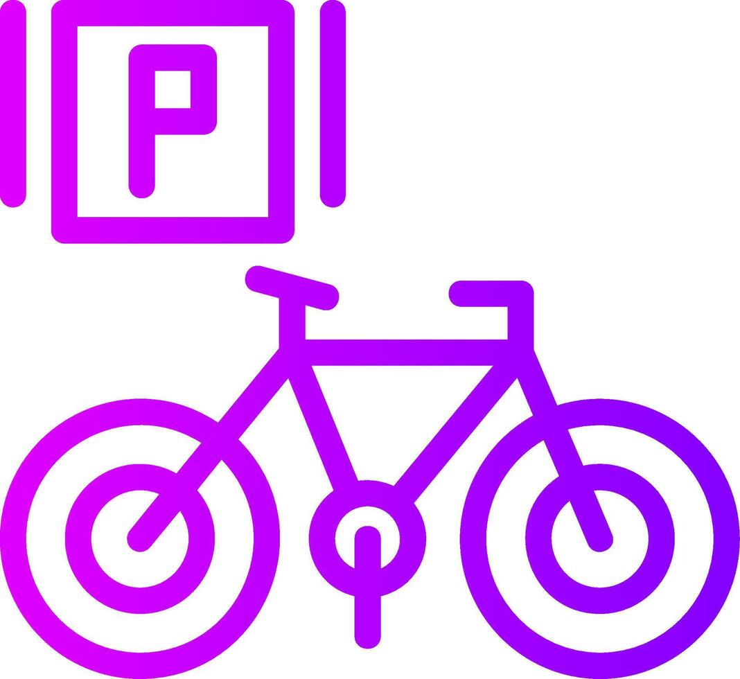 cykel parkering linjär lutning ikon vektor