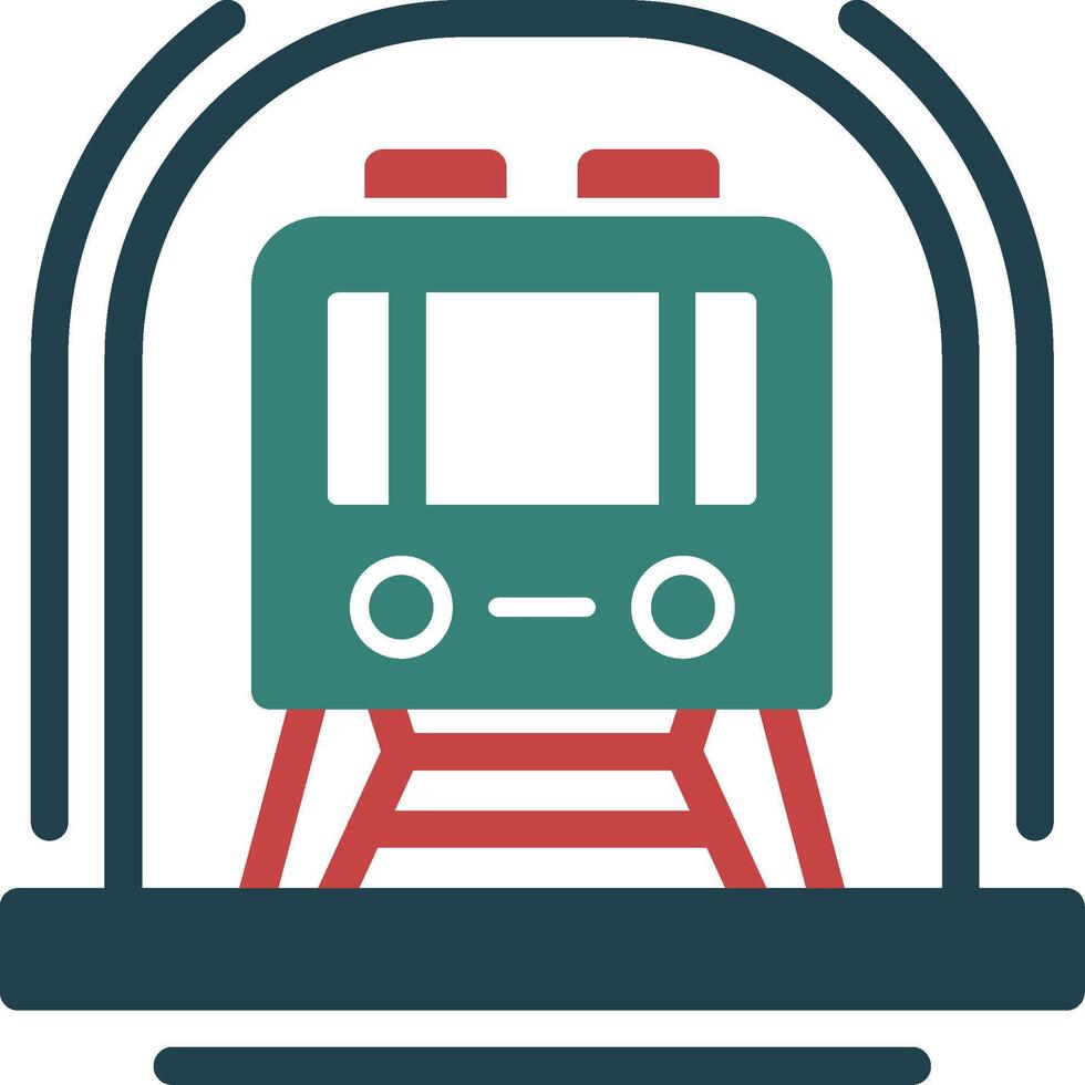 U-Bahn Glyphe zwei Farbe Symbol vektor