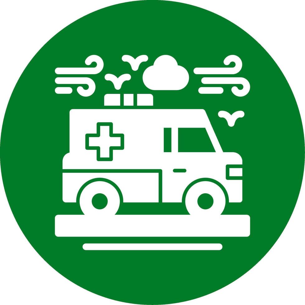 Krankenwagen-Glyphe-Kreis-Symbol vektor