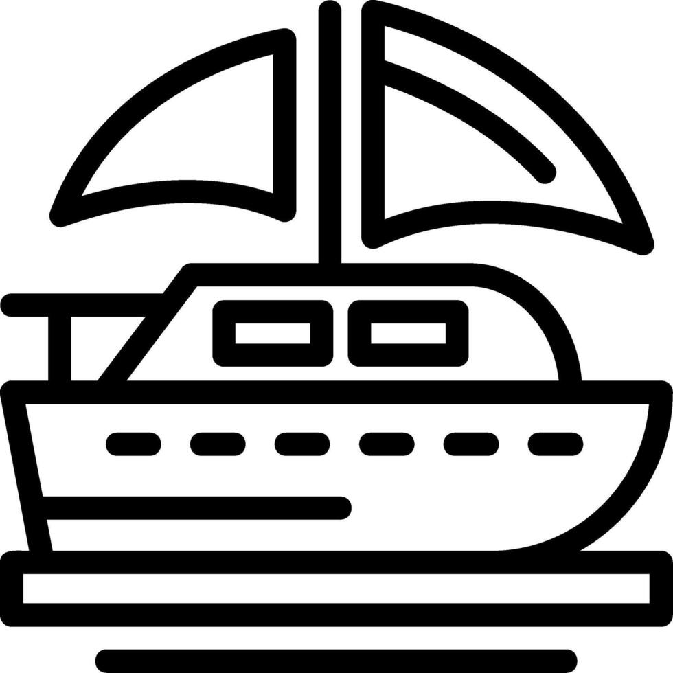 segelbåt linje ikon vektor