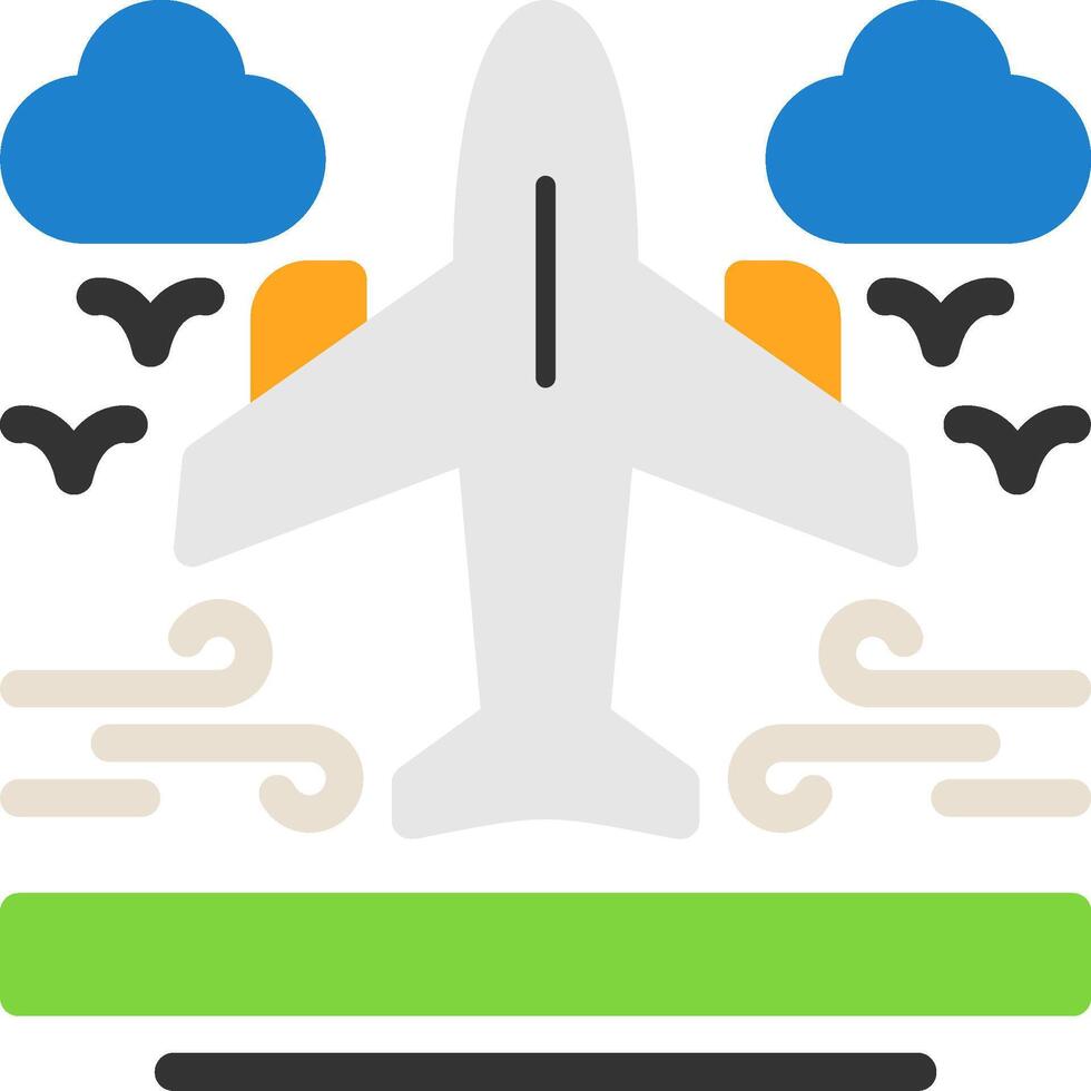 flygplan platt ikon vektor