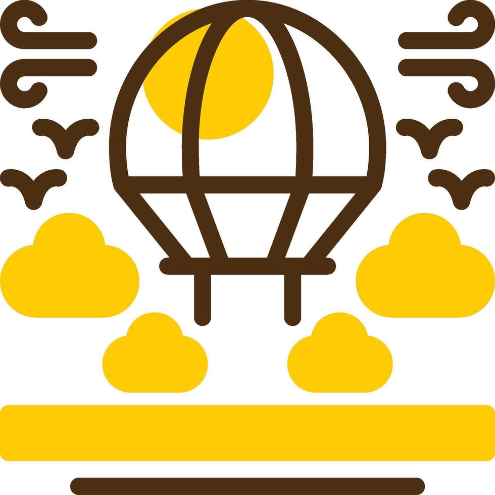 Fallschirm Gelb lieanr Kreis Symbol vektor