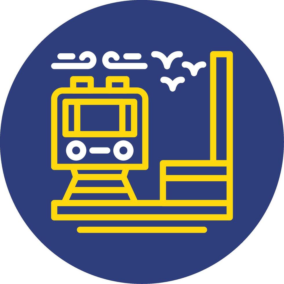 Zug Bahnhof Dual Linie Kreis Symbol vektor