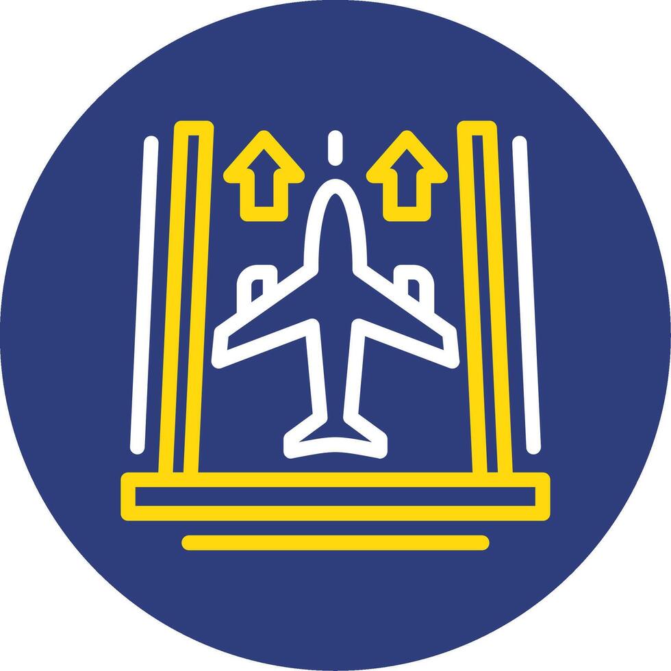 Flughafen Runway Dual Linie Kreis Symbol vektor