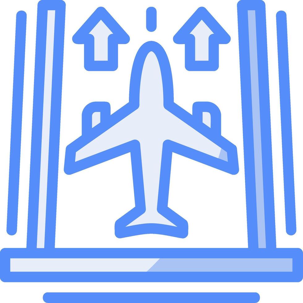 Flughafen Runway Linie gefüllt Blau Symbol vektor