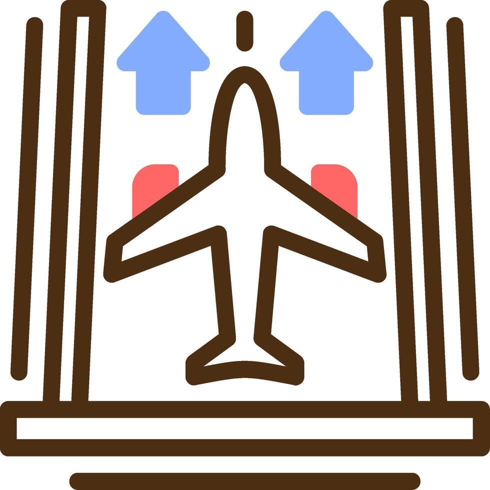 Flughafen Runway Farbe gefüllt Symbol vektor