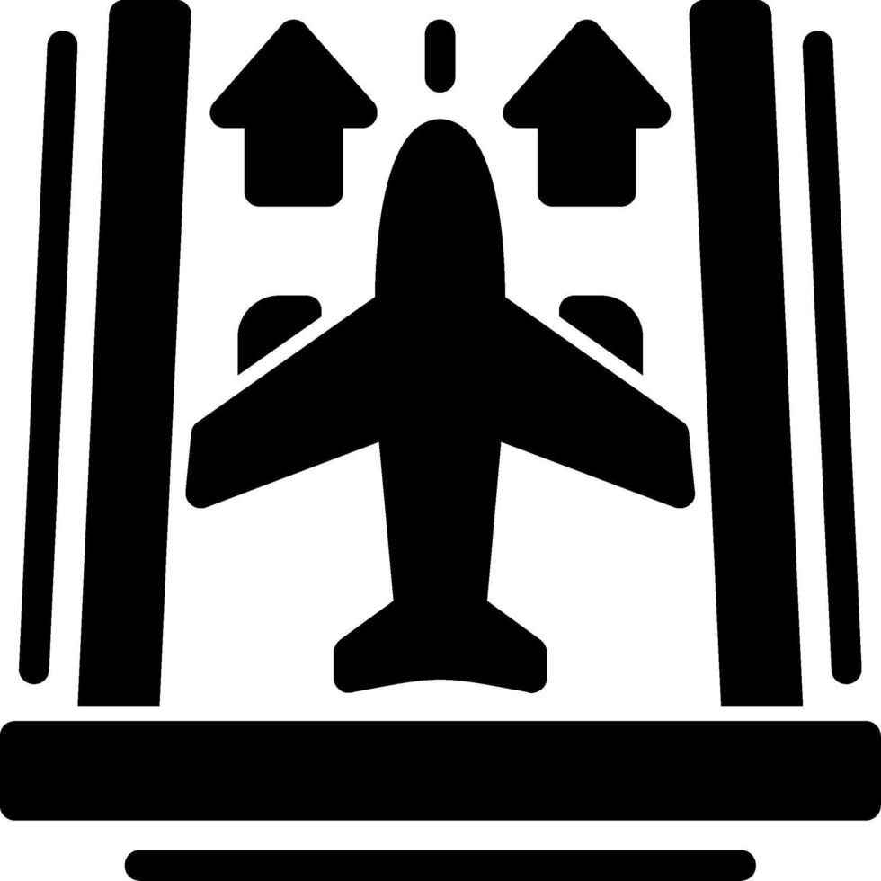 Flughafen Runway Glyphe Symbol vektor