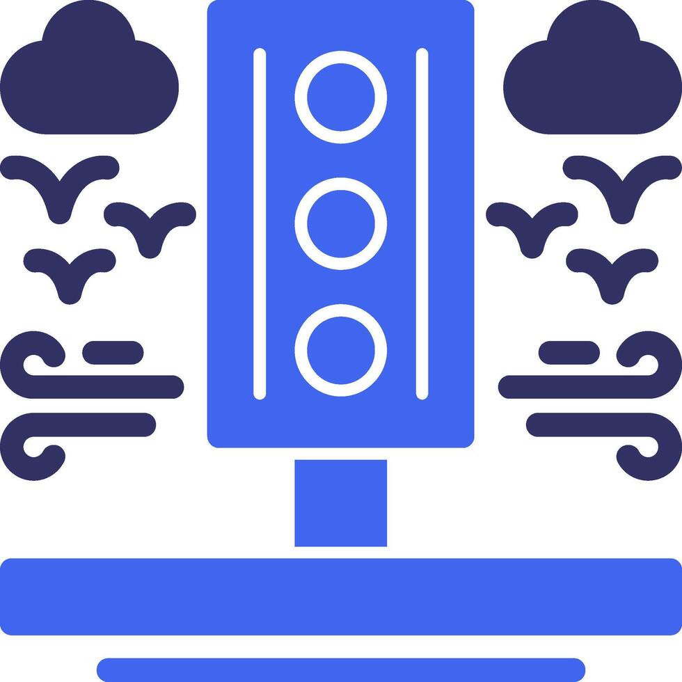 trafik ljus fast två Färg ikon vektor