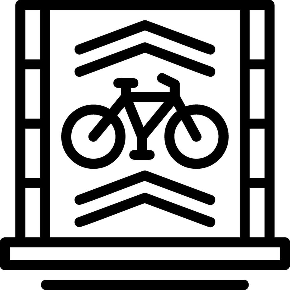 cykel körfält linje ikon vektor