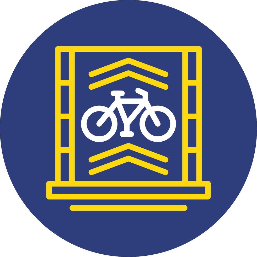 Fahrrad Fahrbahn Dual Linie Kreis Symbol vektor