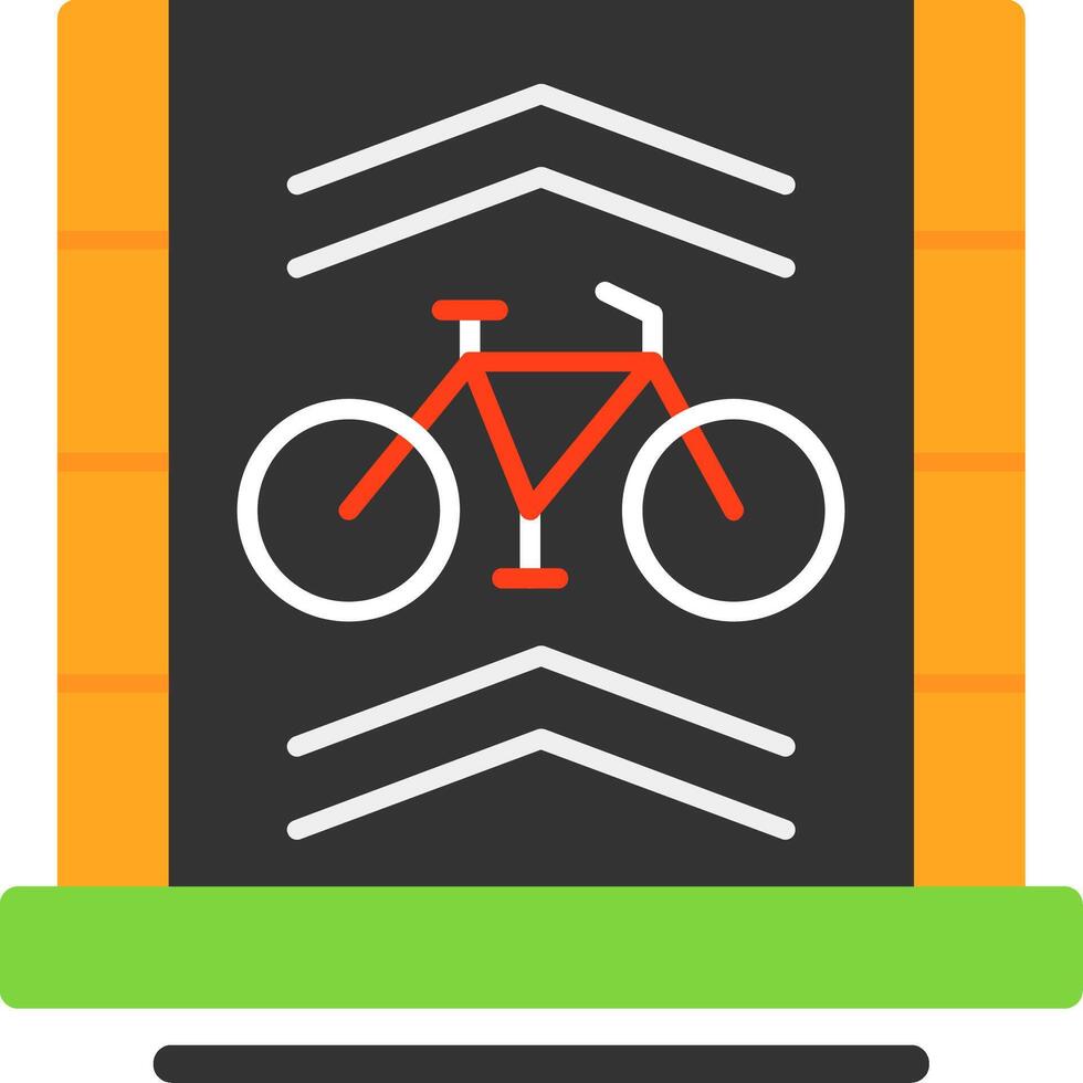 Fahrrad Fahrbahn eben Symbol vektor