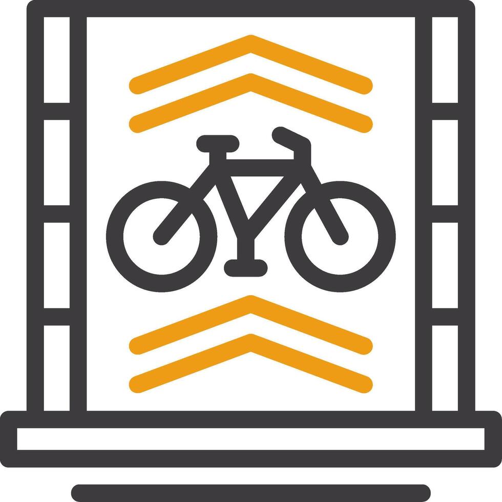 Fahrrad Fahrbahn Glyphe zwei Farbe Symbol vektor